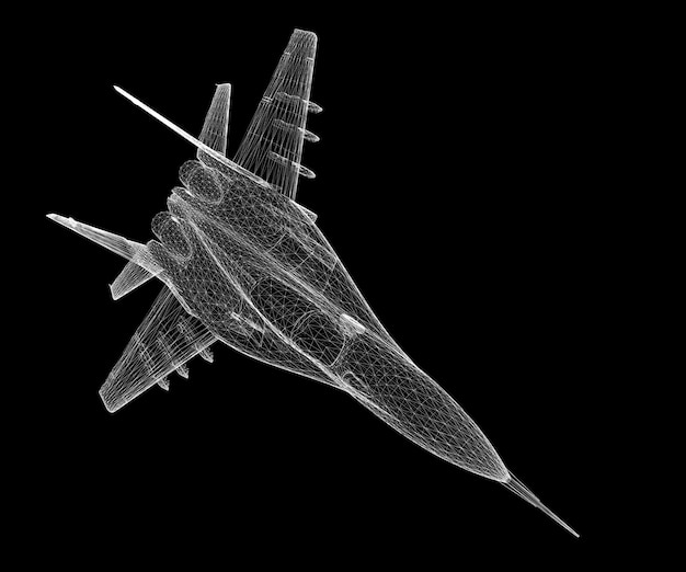 Véhicule aérien sans pilote (UAV), structure de la carrosserie, modèle filaire