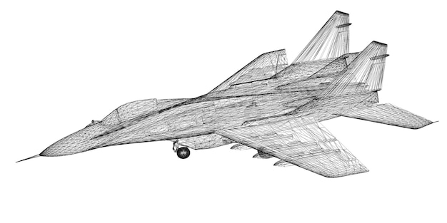 Véhicule aérien sans pilote (UAV), structure de la carrosserie, modèle filaire