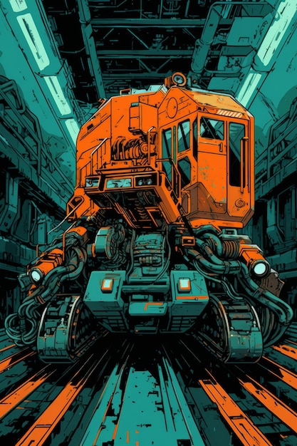 Véhicule Cyberpunk se déplaçant à grande vitesse Wallpaper