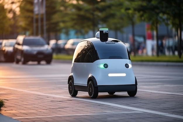 Photo véhicule robot robotique auto voiture publique énergie automatique électricité intelligente technologie de transport livraison automobile