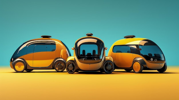 Véhicules autonomes voitures autonomes innovations de transport fond de couleur unie