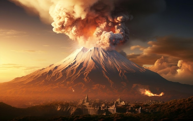 Éveil volcanique Popocatepetl Puissante éruption IA générative