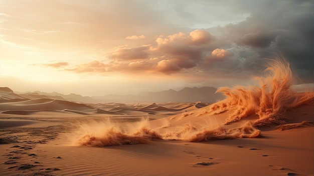 A la veille d'une tempête de sable dans le désert