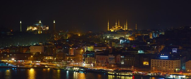 Veilleuses d'Istanbul vue depuis la tour de Galata Style rétro