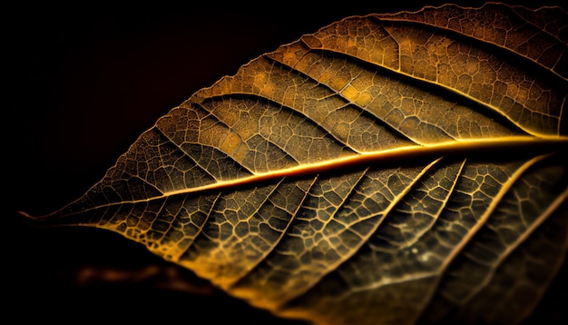 Une veine de feuille verte vibrante pousse dans la nature en arrière-plan IA générative