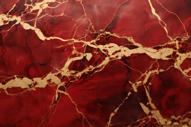 Photo des veines de marbre majestueuses en rouge et en or