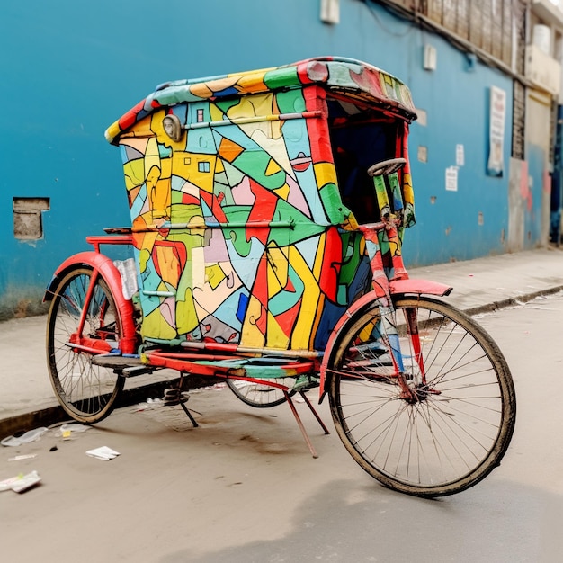 Photo un vélo coloré avec un dessus coloré qui dit abicycle sur lui