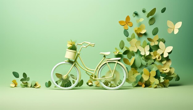 Le vélo est un mode de transport respectueux de l'environnement, sûr pour la nature, concept de la Journée de la Terre.
