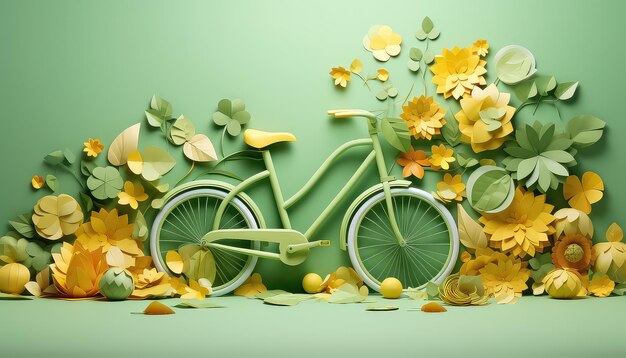 Le vélo est un mode de transport respectueux de l'environnement, sûr pour la nature, concept de la Journée de la Terre.