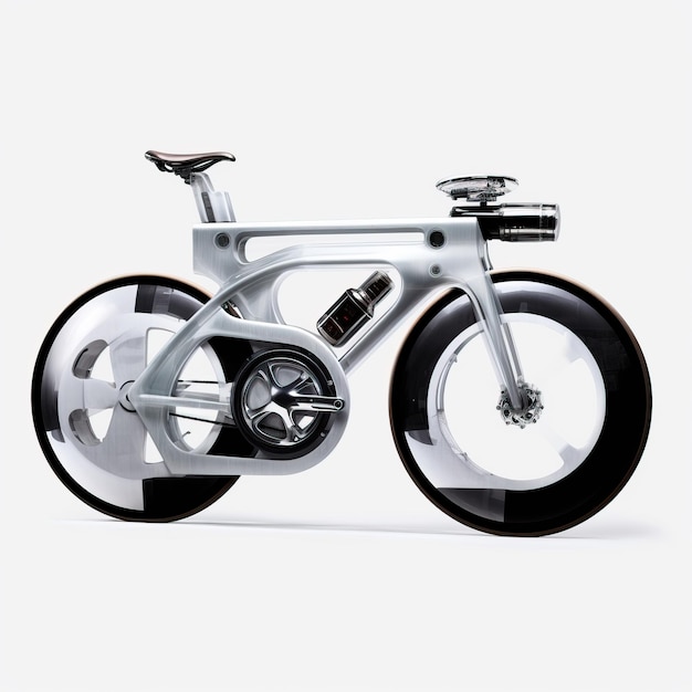 Vélo futuriste blanc transparent à fond isolé à fond blanc à fond blanc HD Pho