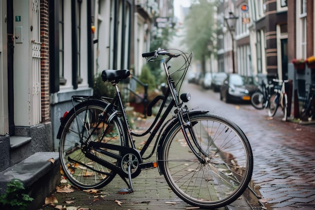 Un vélo garé sur le côté d'une rue