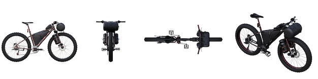 vélo, isolé sur fond blanc, illustration 3D, rendu cg
