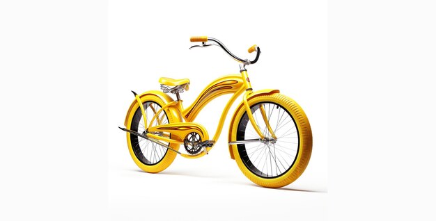 vélo jaune sur fond blanc vélo isolé sur fond blanc