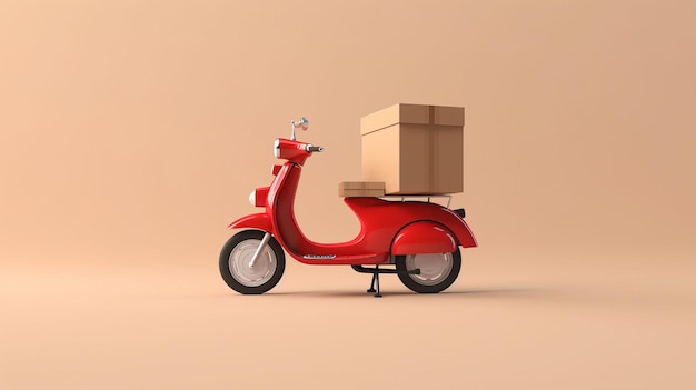 Vélo de livraison minimaliste sur fond clair généré par l'IA