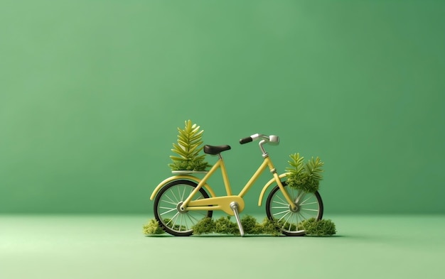 Un vélo avec des plantes dans le panier IA générative