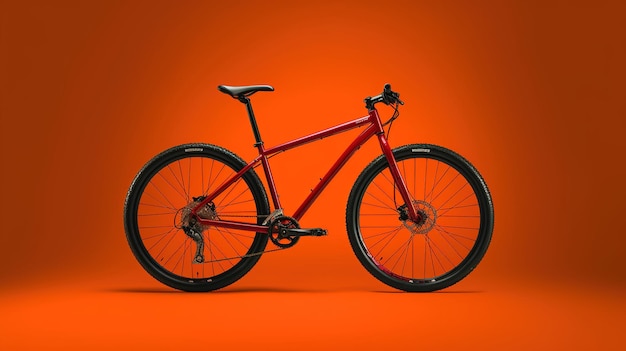 Un vélo rouge avec un cadre noir et le mot vélo dessus.