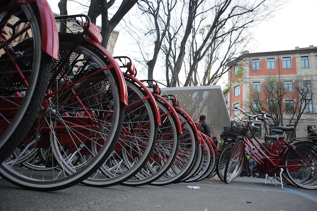 Vélos garés