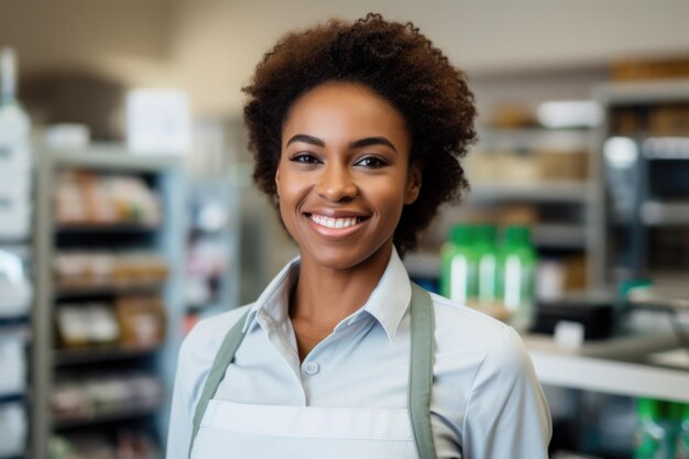 vendeur ou employé d'un supermarché