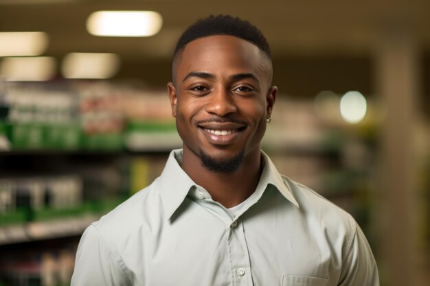 Photo vendeur ou employé d'un supermarché