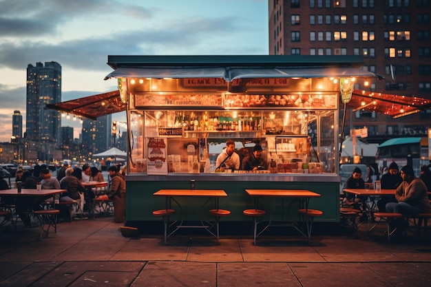 Photo vendeurs de nourriture de rue et restaurants en plein air