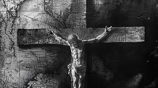 Photo vendredi saint jésus-christ sur la crucifixion un symbole poignant du sacrifice de la rédemption et le récit chrétien profond