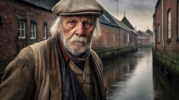 Un vénérable homme âgé danois présentant le riche patrimoine culturel et les traditions du Danemark avec la sagesse générée par l'IA