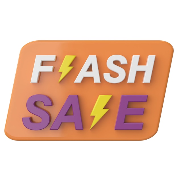Vente flash Décoration de bannière de vente Illustration 3D