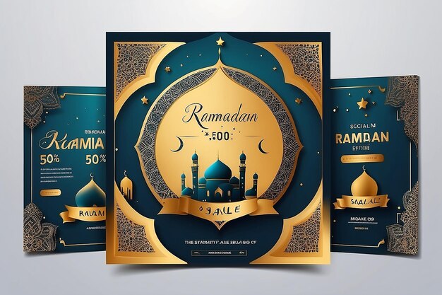 Photo vente de ramadan sur les réseaux sociaux post de vente de ramadan jusqu'à 50 offtemplot de médias sociaux