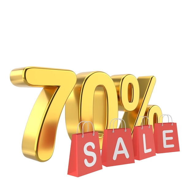Vente de soixante-dix pour cent 3D 70 ventes Insigne de vente d'or