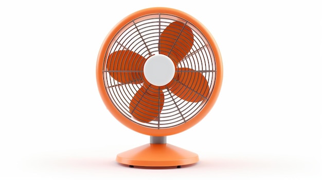 Ventilateur de bureau isolé sur fond blanc