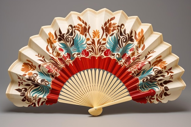 Ventilateur espagnol avec des motifs et des dessins de flamenco