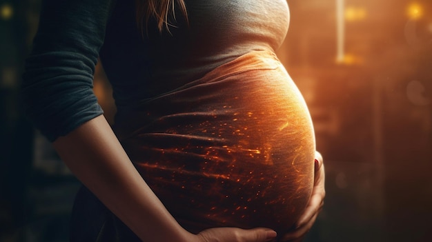 Ventre de femme enceinte Generative Ai