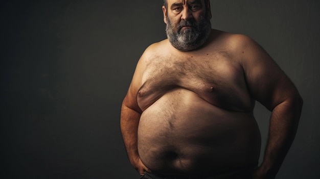 le ventre d'un homme gros