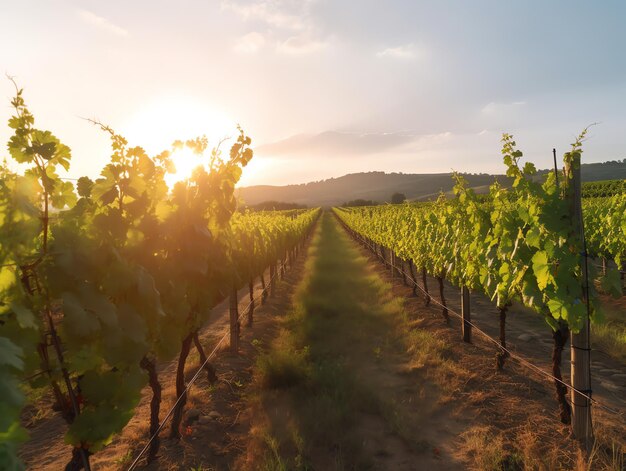 La verdure des vignes en saison rurale