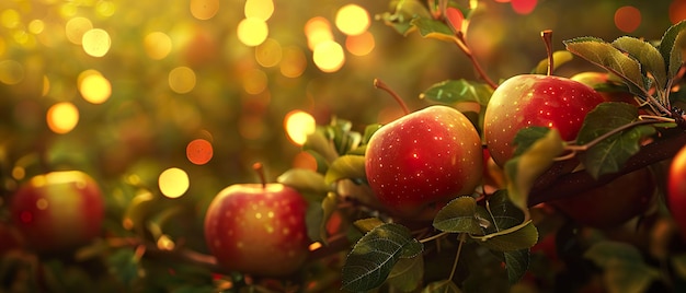 Photo le verger fantastique des pommes enchantées