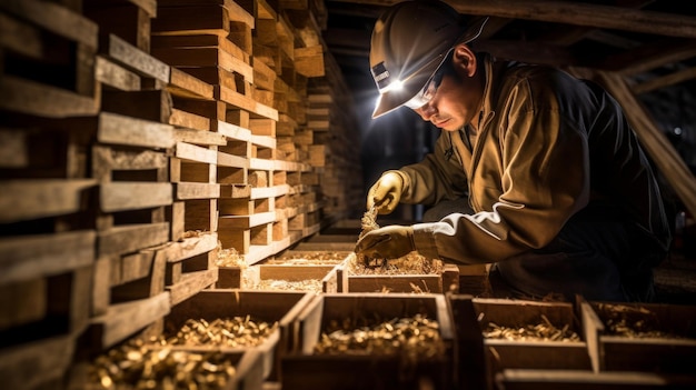 Photo vérifie des tunnels éclairés par des experts en fumigation pour détecter les termites