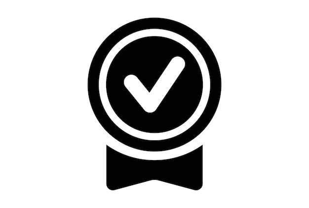 Vérifier l'icône de l'application signe de coche plat illustration de signe noir
