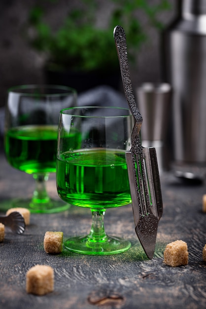 Verre d'absinthe au sucre de canne