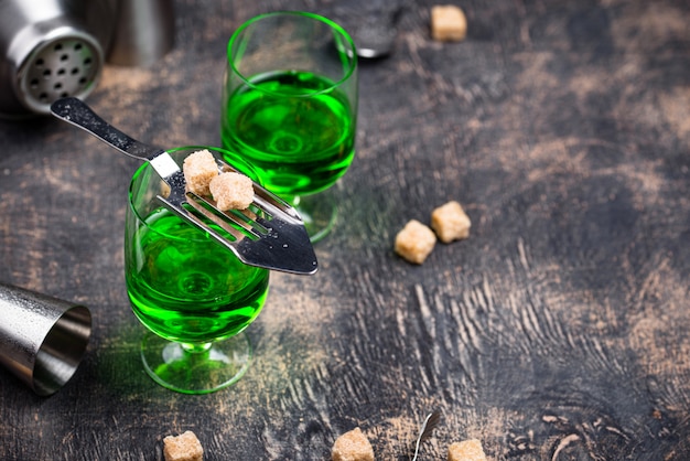 Verre d'absinthe au sucre de canne