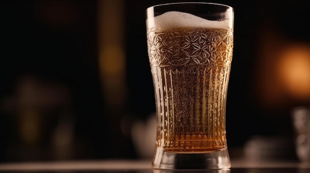 Un verre de bière sur un bar