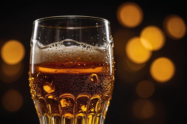 Un verre de bière avec un breuvage vibrant de couleur ambre