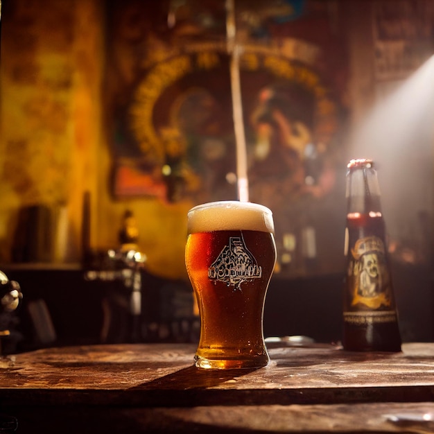 Verre de bière dans un bar