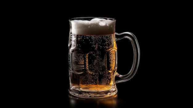 Verre de bière fraîche et froide AI Generate
