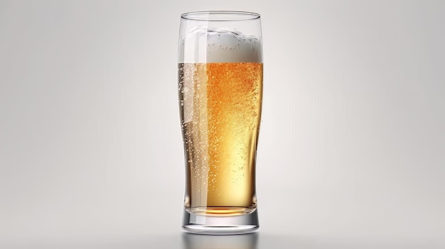 Verre de bière fraîche et froide AI Generate