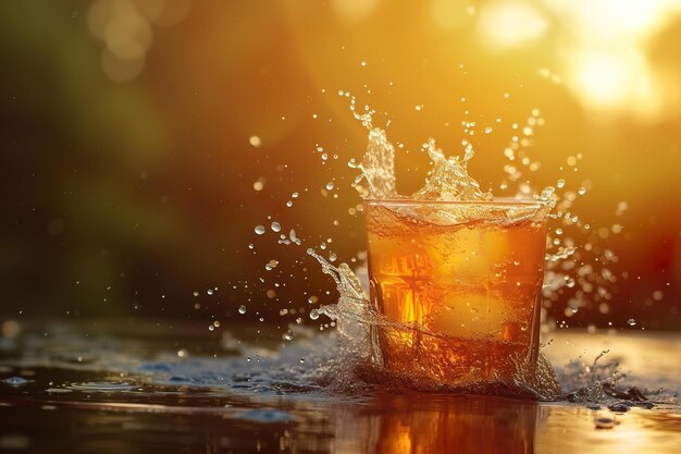 Photo un verre de bière avec un peu d'eau dedans