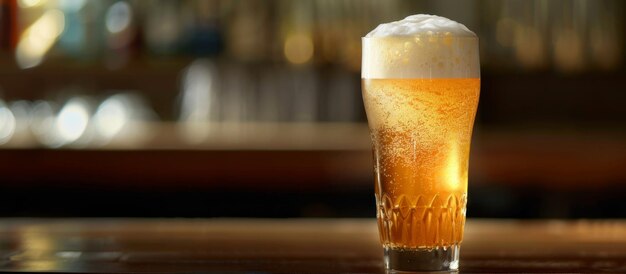 Photo un verre de bière sur une table.