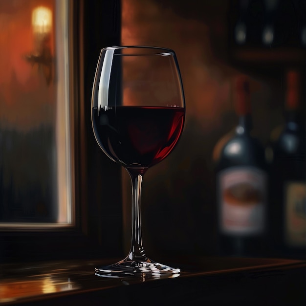 Un verre et une bouteille de vin dans un cadre intime