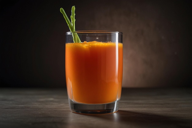 Un verre brillant de jus de carotte est une sensation.