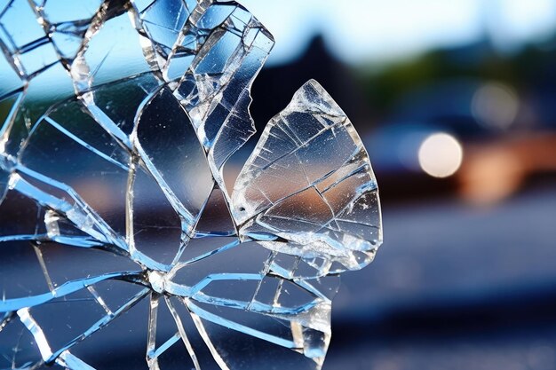 Photo un verre brisé avec une fissure