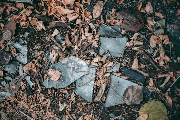 Verre brisé à Pripyat à Tchernobyl